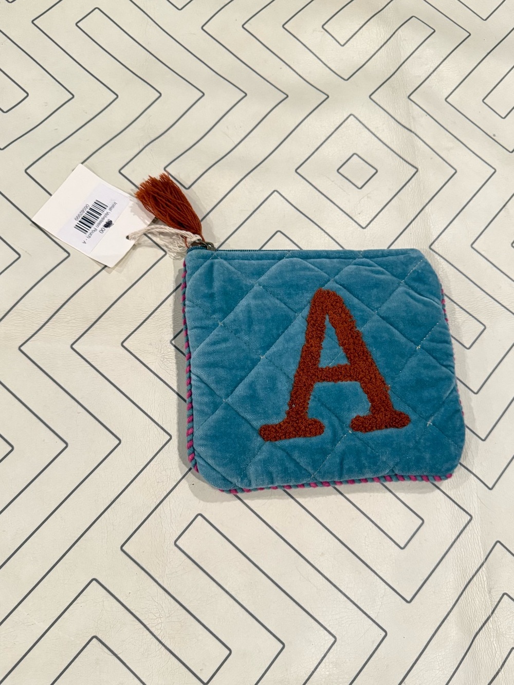 NWT Macchia Di Ruggine Velvet 'A' Pouch